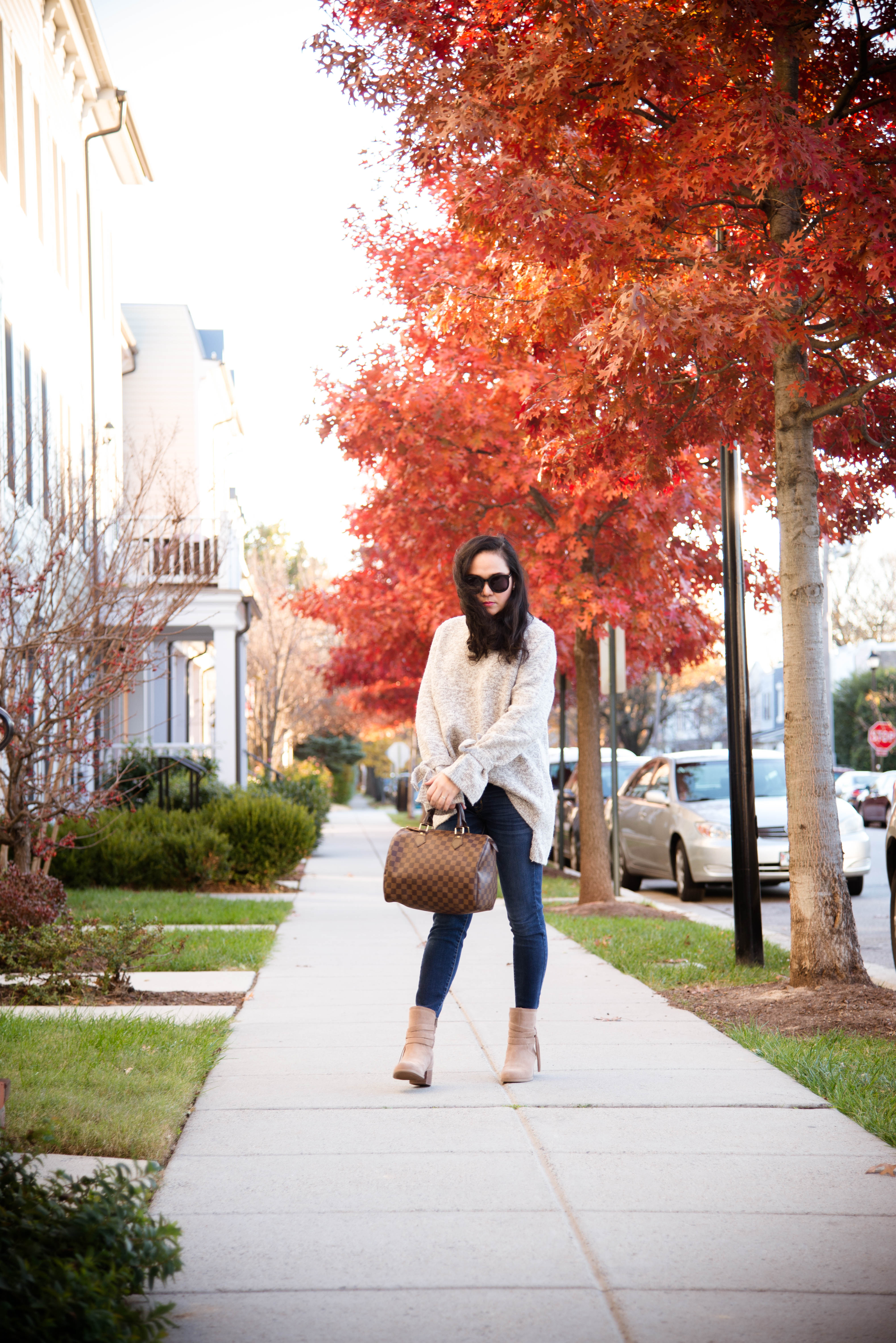 Cozy Tie Sleeve Oversized  Sweater