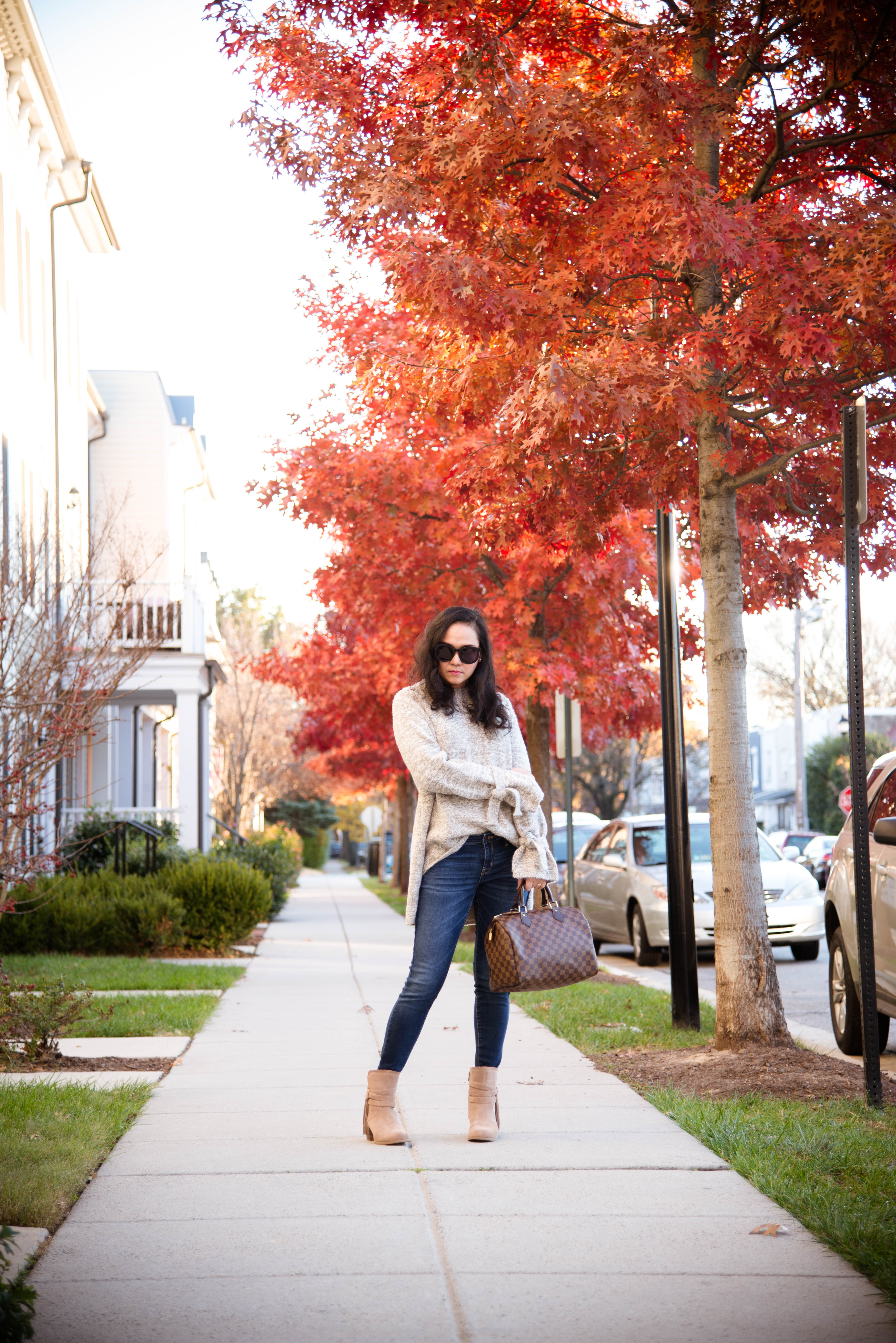 Cozy Tie Sleeve Oversized  Sweater