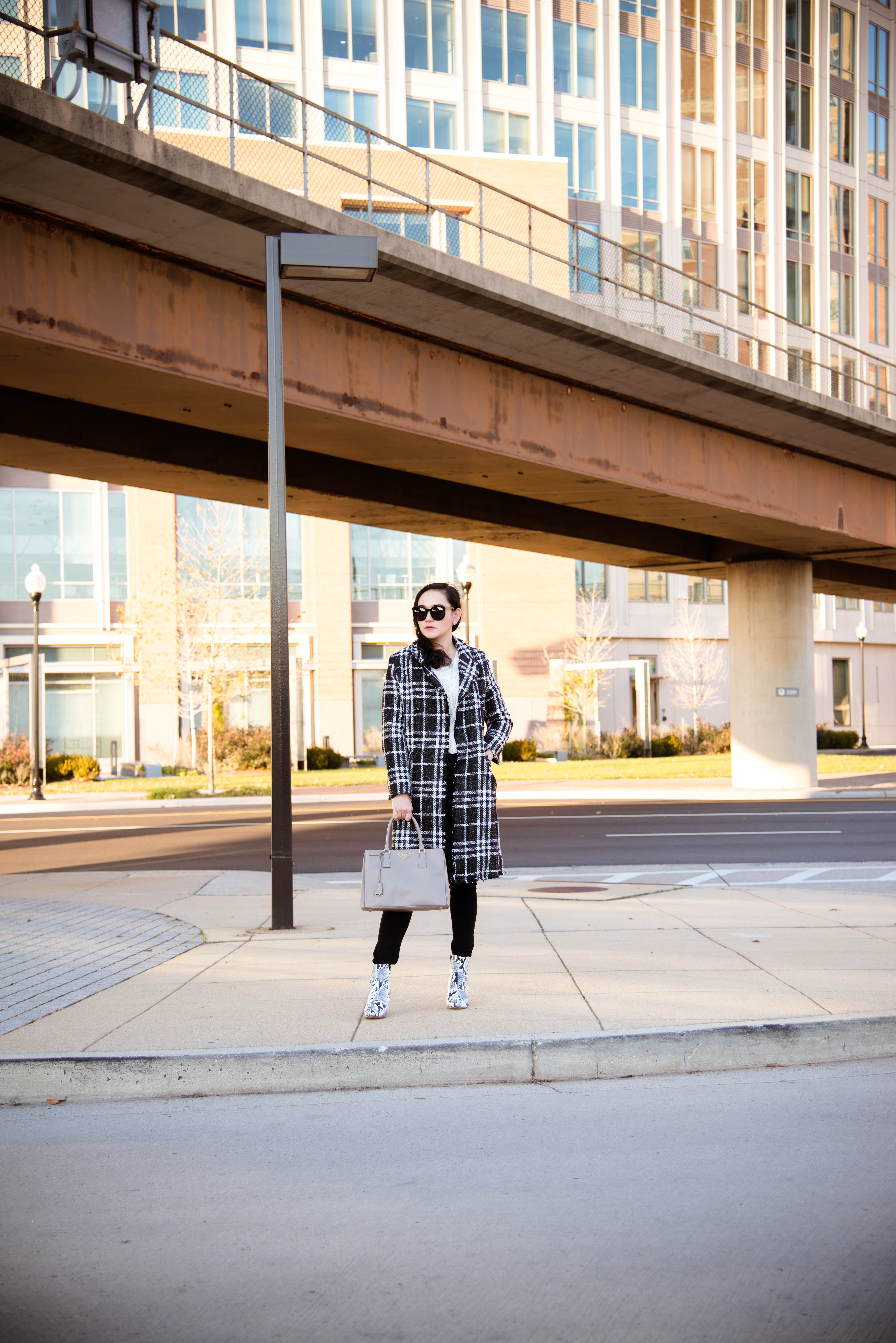 Plaid Coat in the City