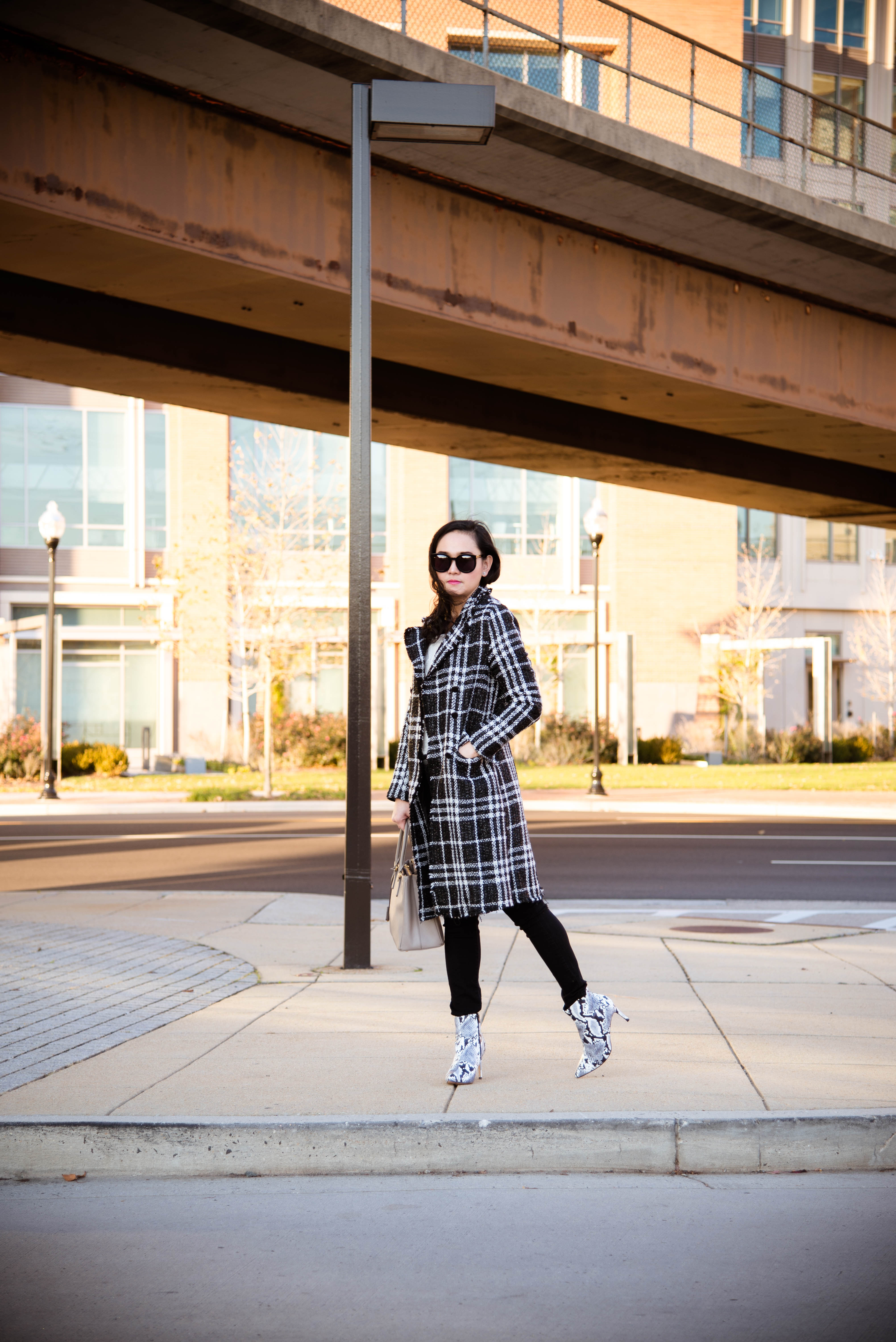 Plaid Coat in the City