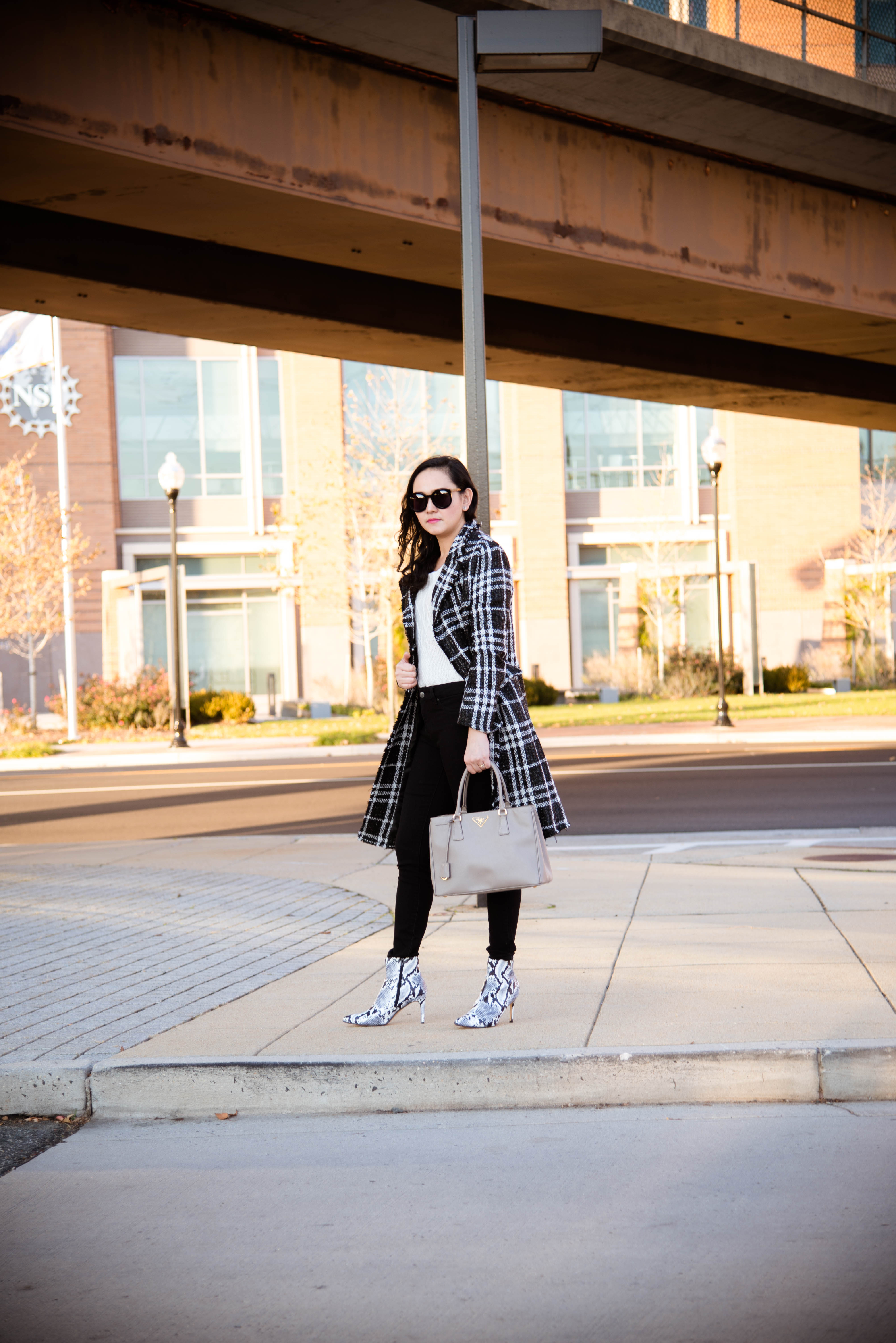 Plaid Coat in the City