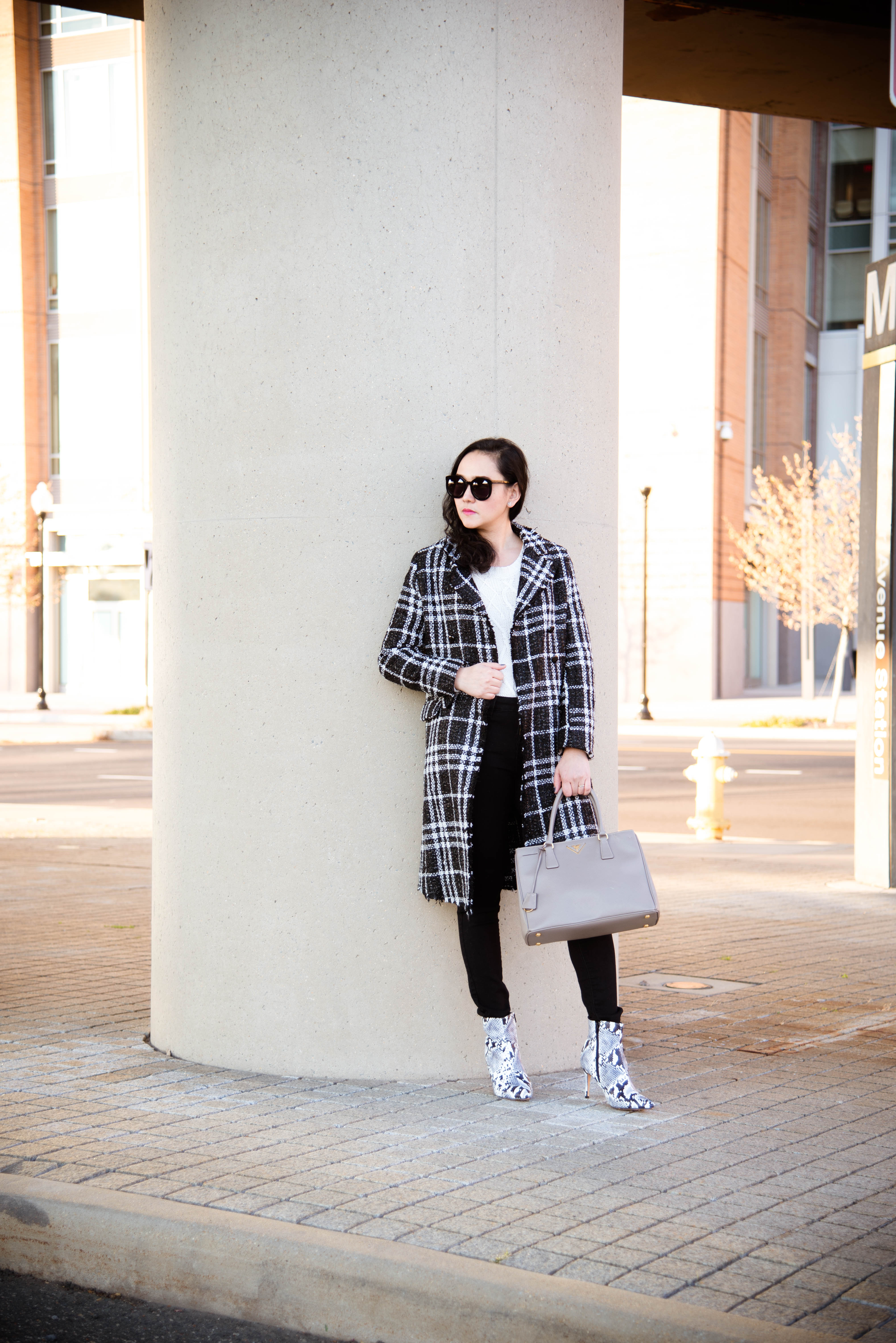 Plaid Coat in the City