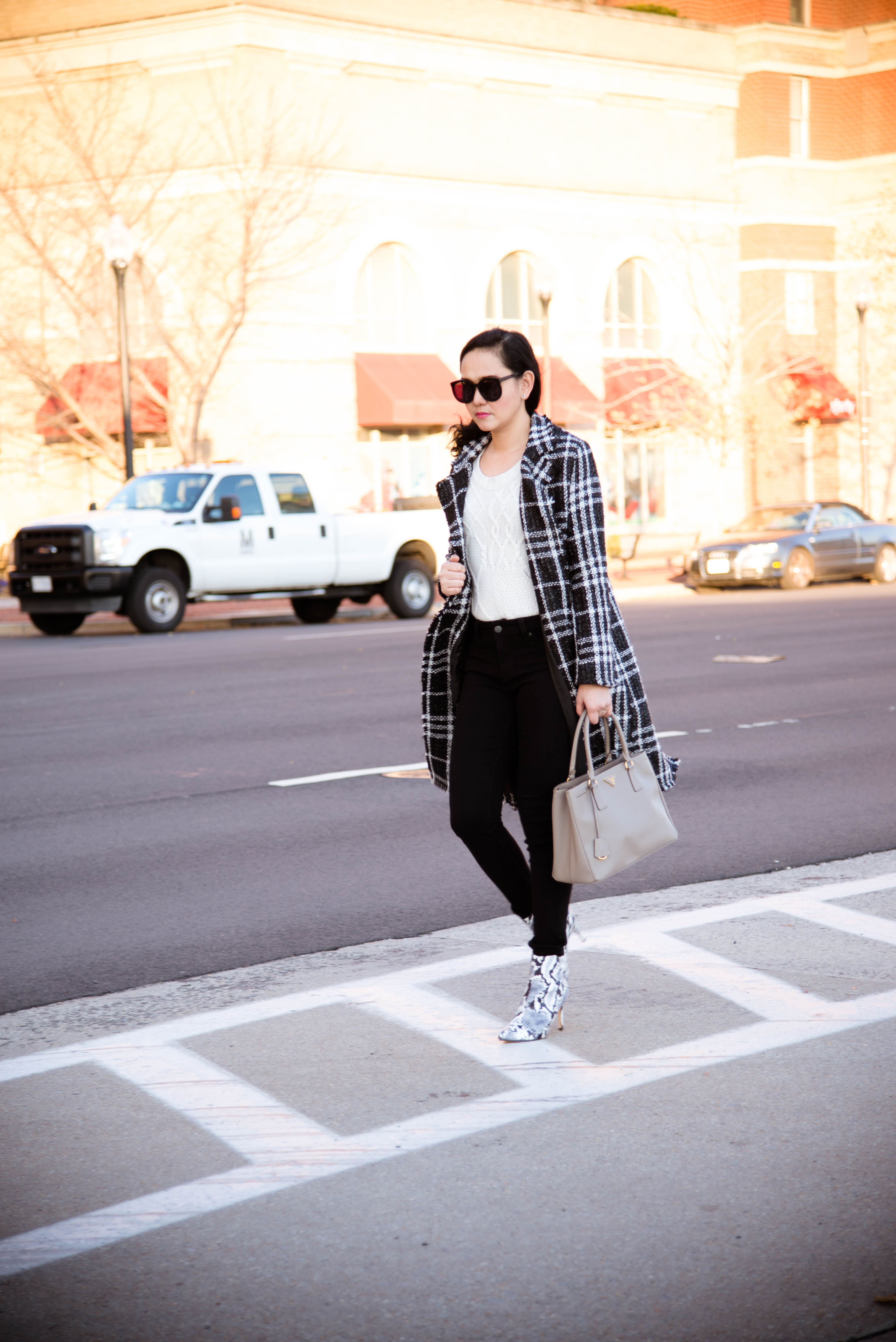 Plaid Coat in the City