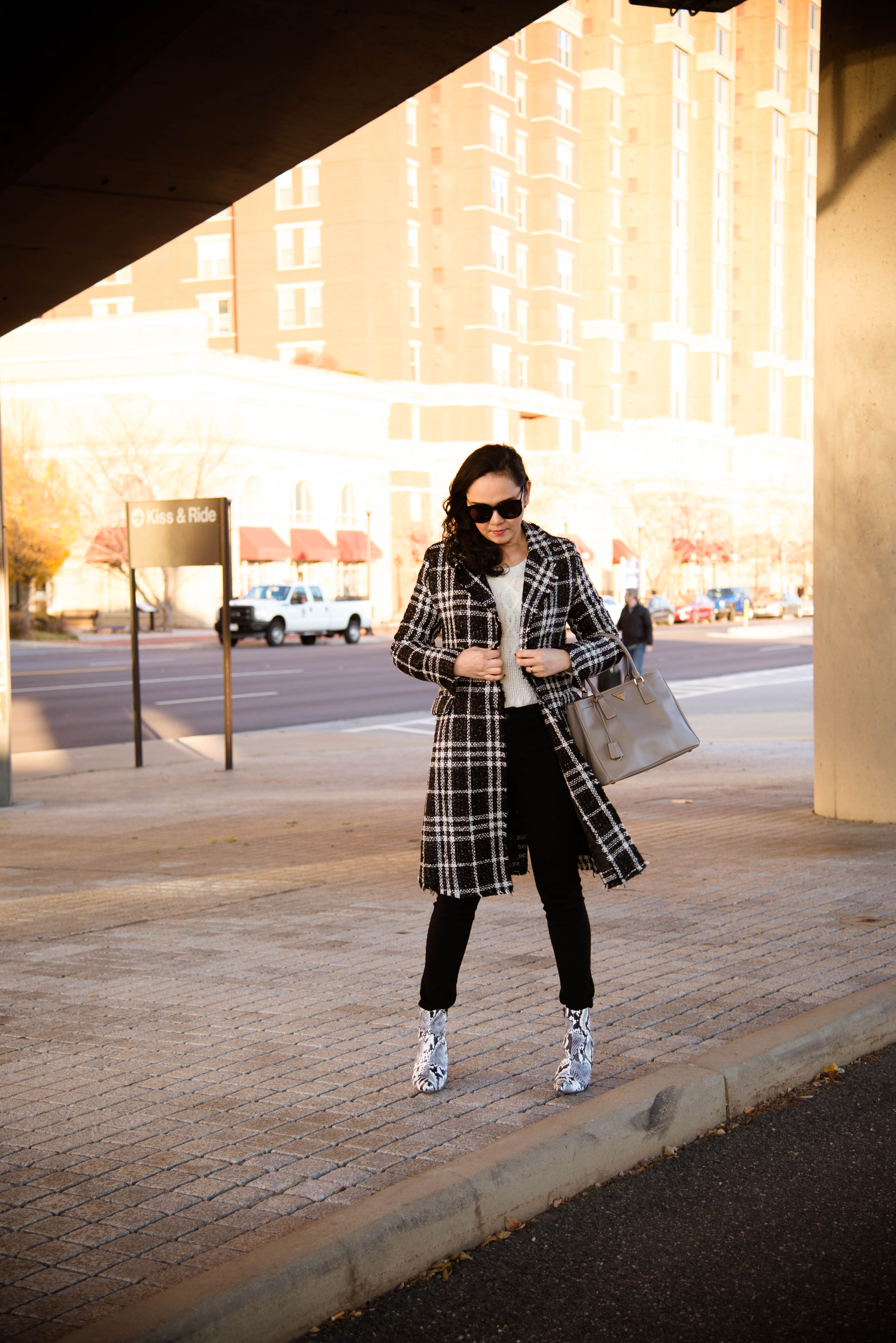 Plaid Coat in the City