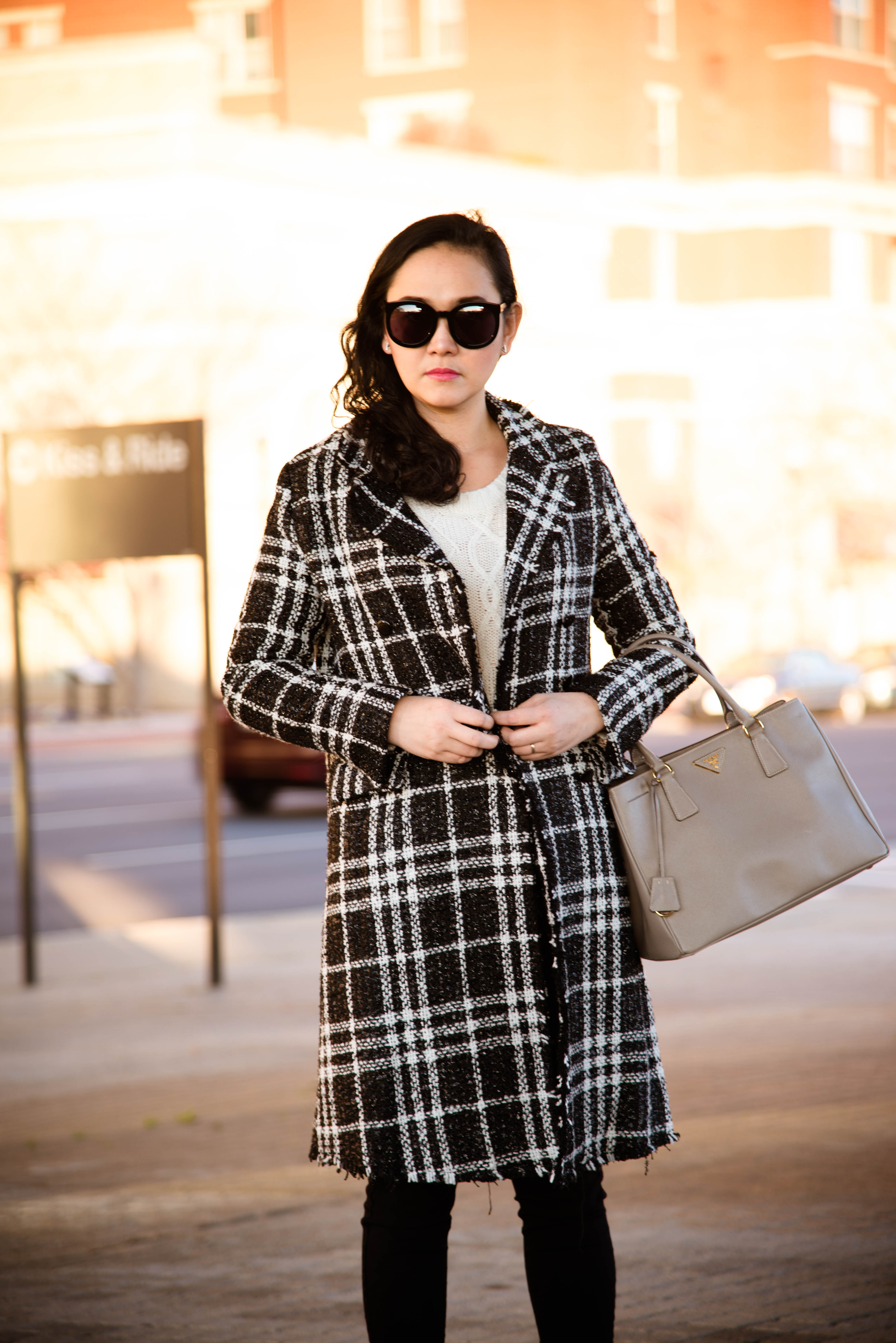 Plaid Coat in the City