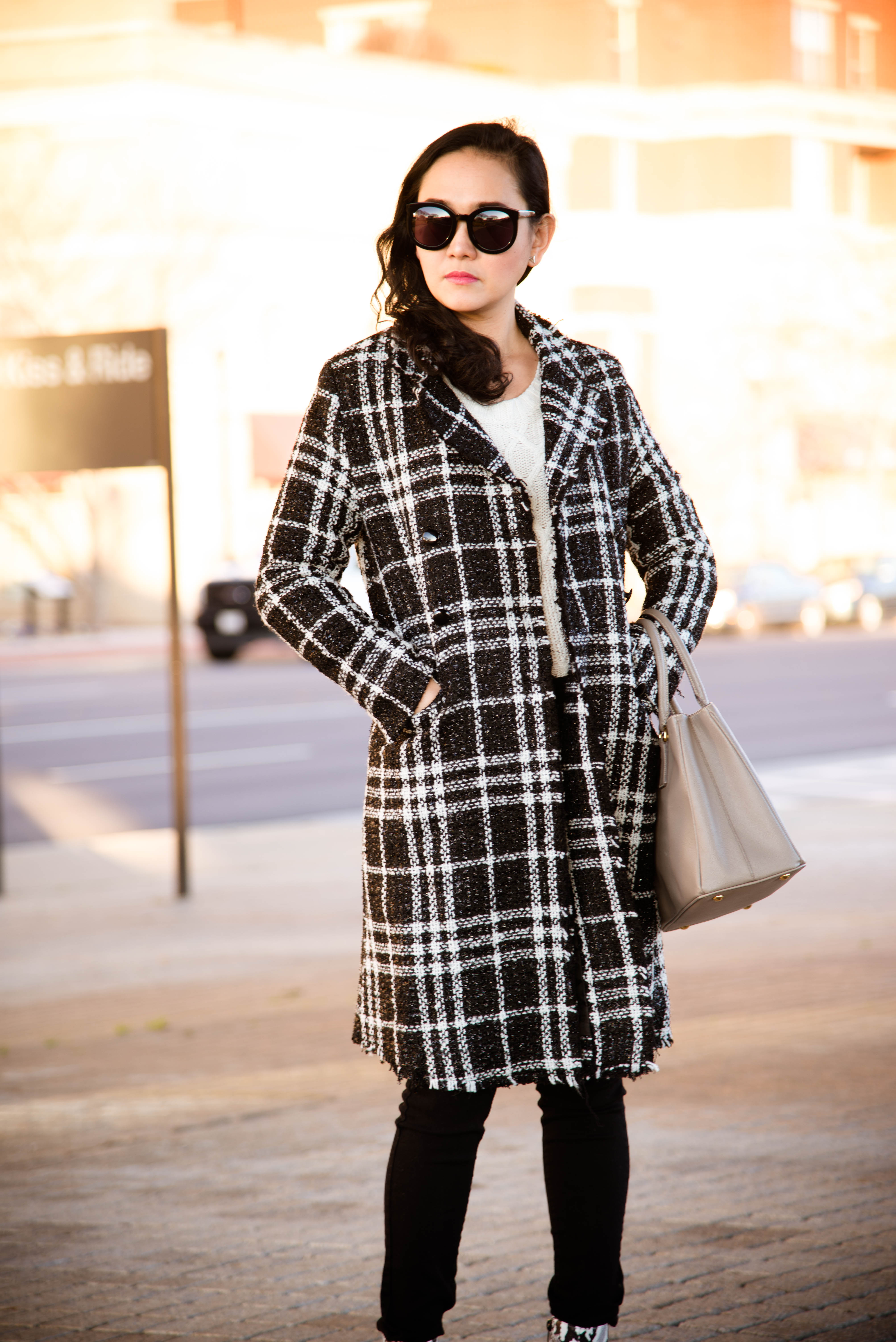 Plaid Coat in the City