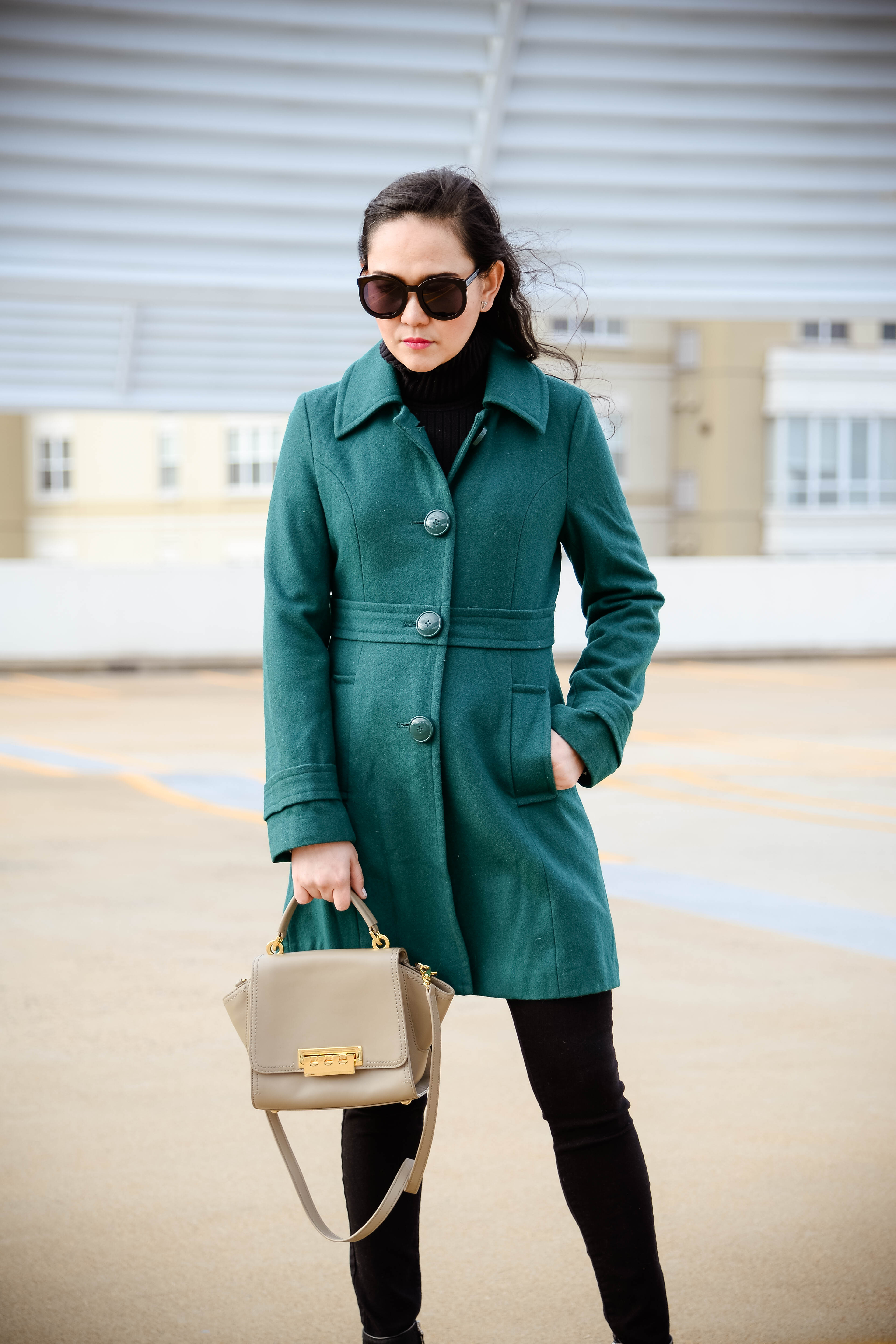 Lovely Green Trench Coat 