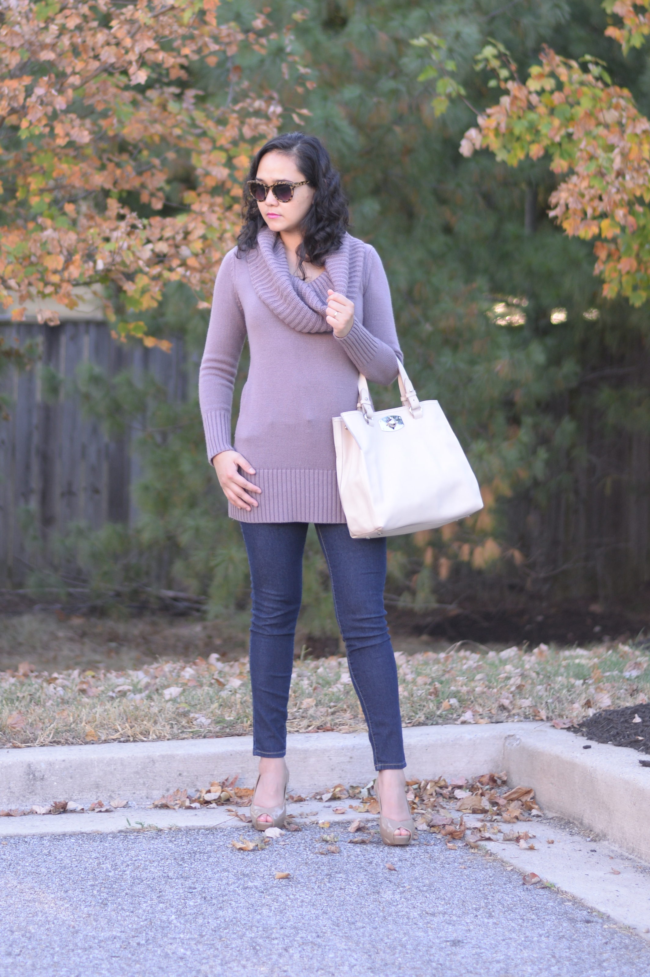 Cowl neck 2025 sweater outfit