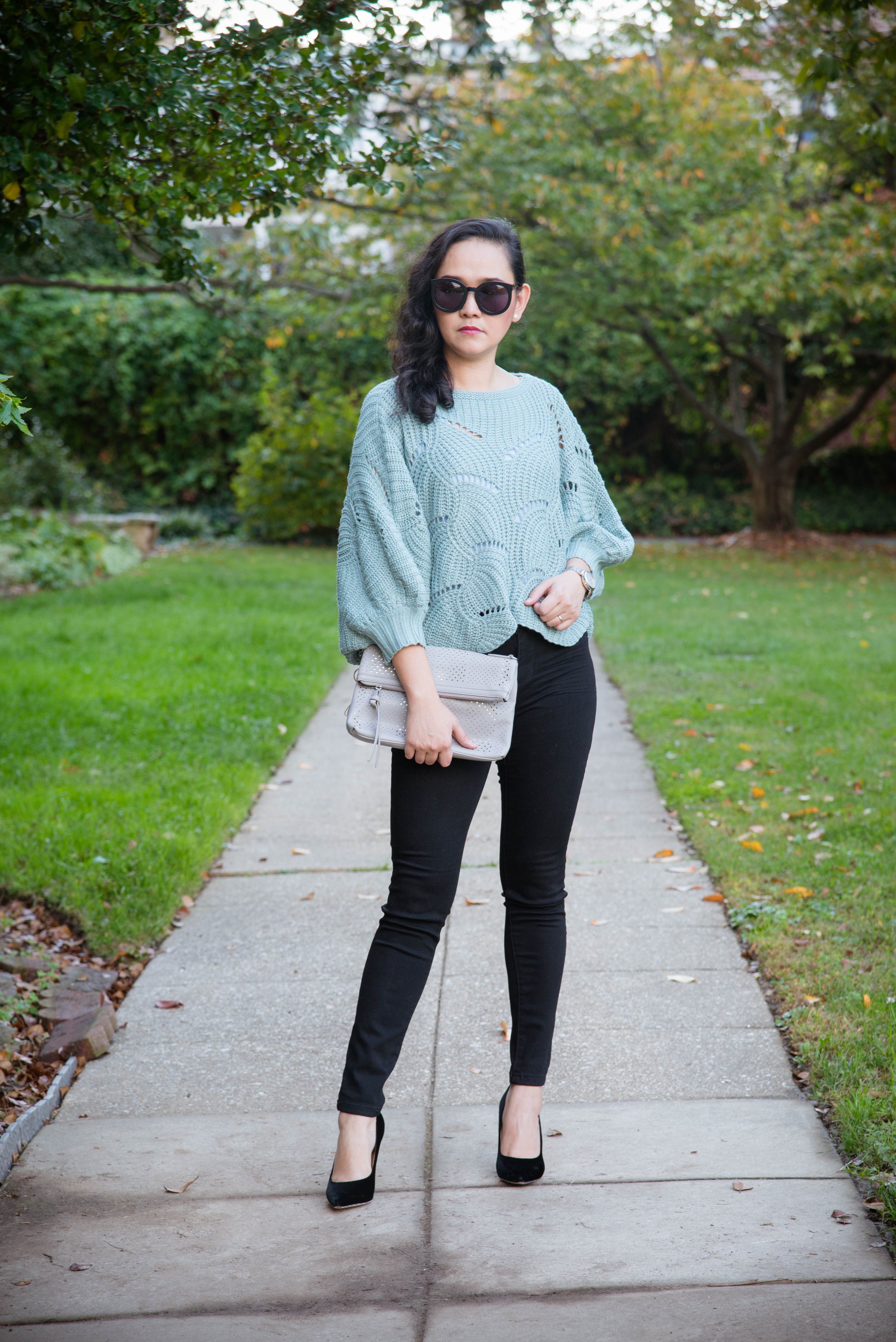 Fall Casual: Eyelet Sweater - SimplyChristianne