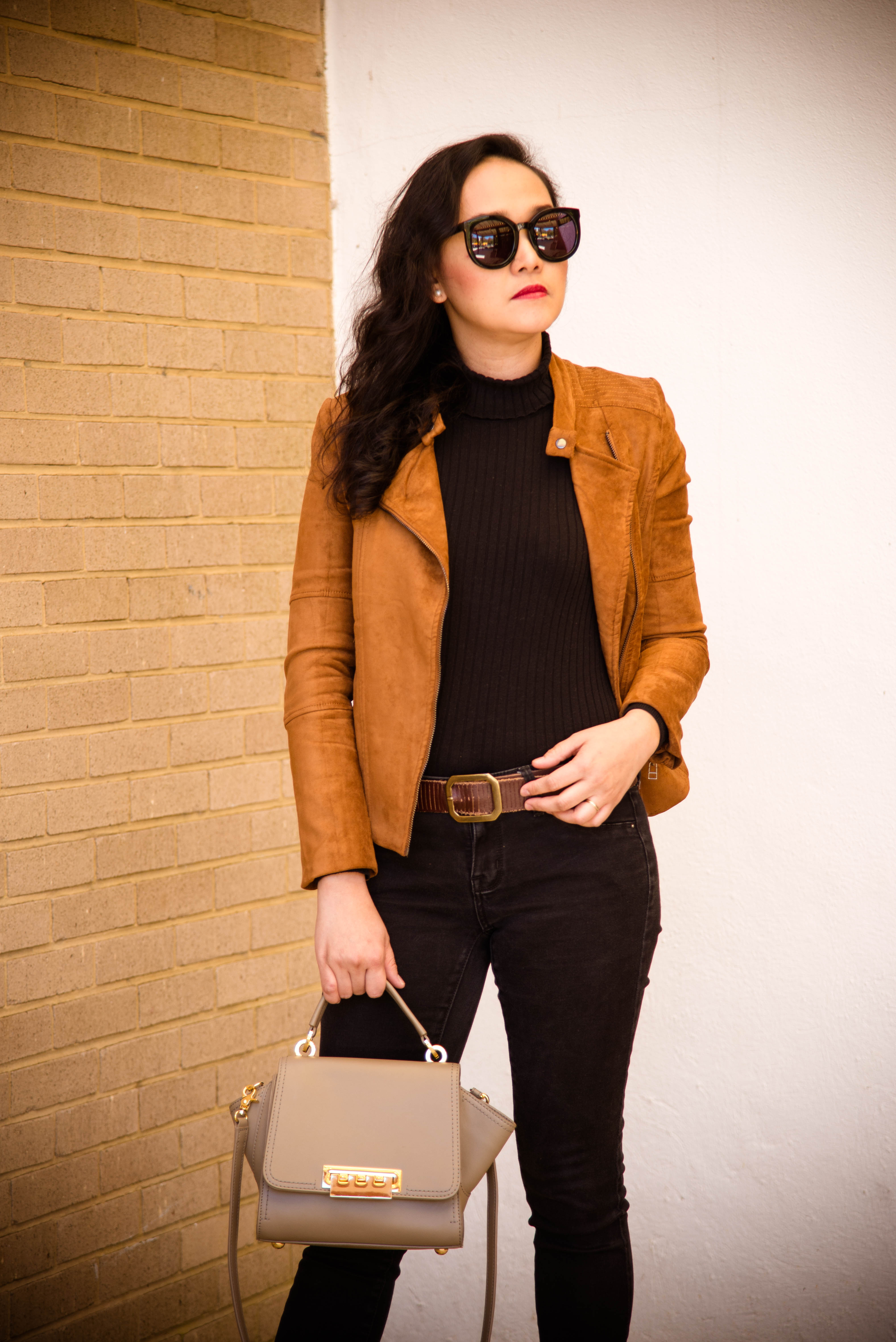 Mondays in Camel Faux Suede Jacket 