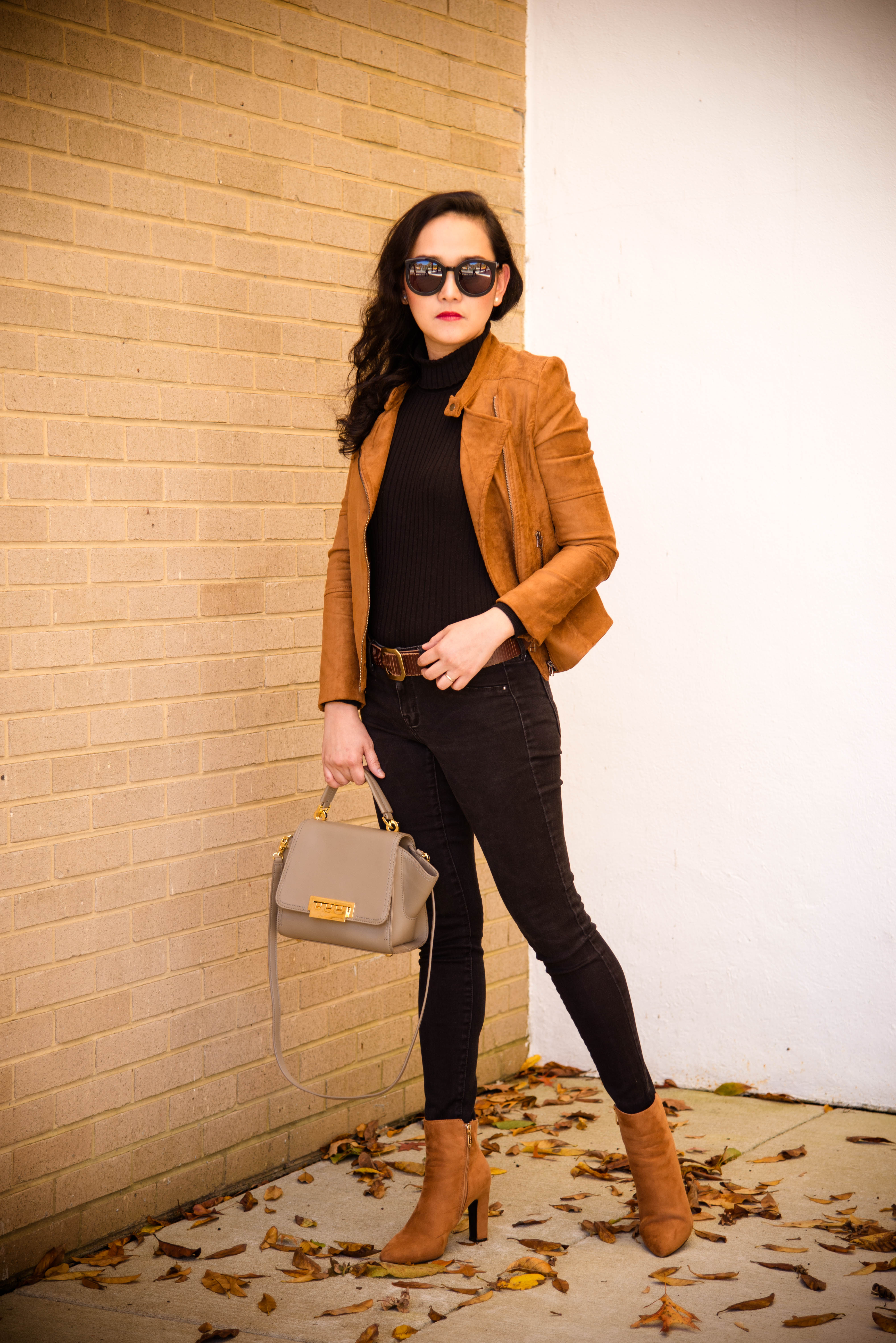 Mondays in Camel Faux Suede Jacket - SimplyChristianne