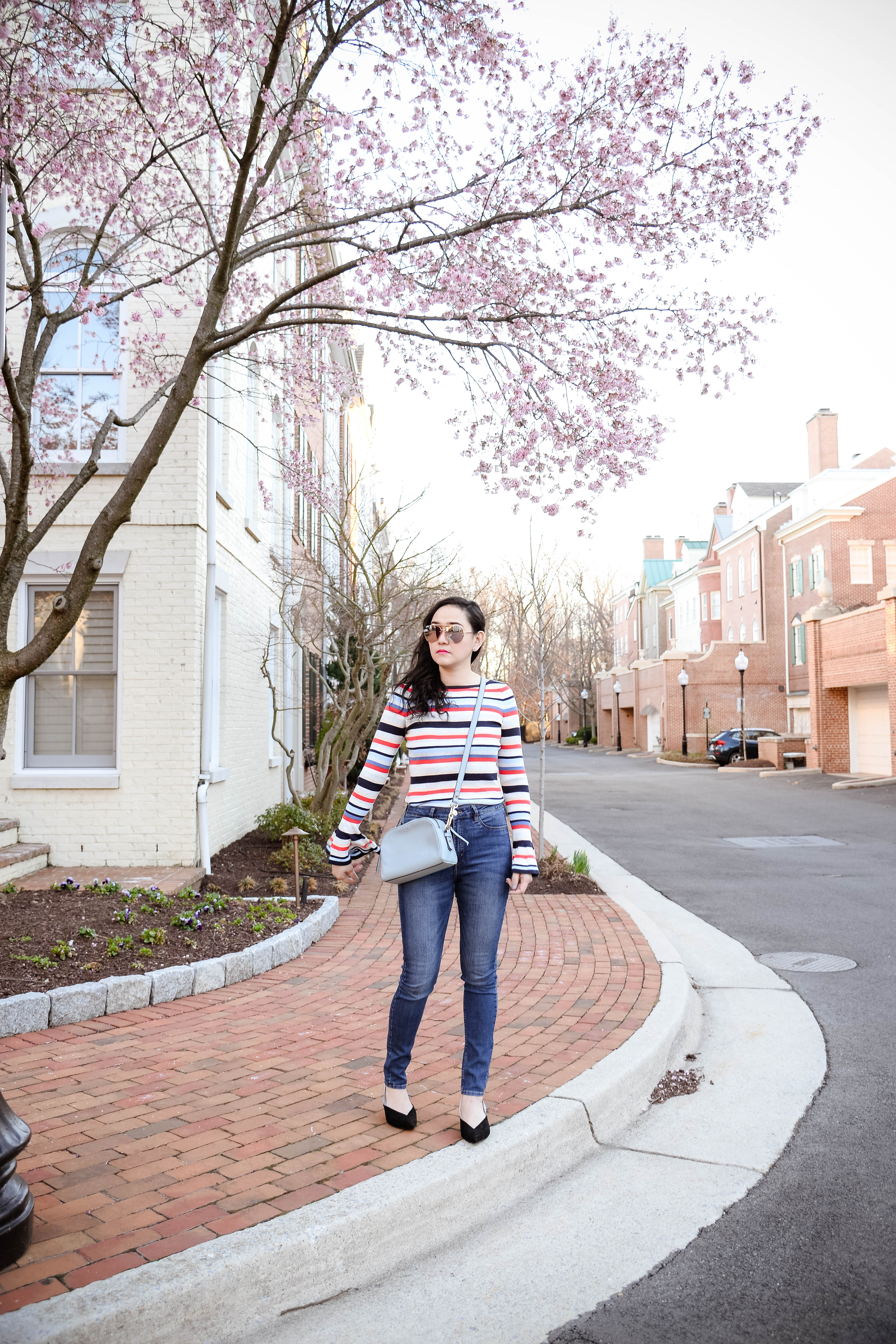 Colorful Stripes and Bell Sleeves Top