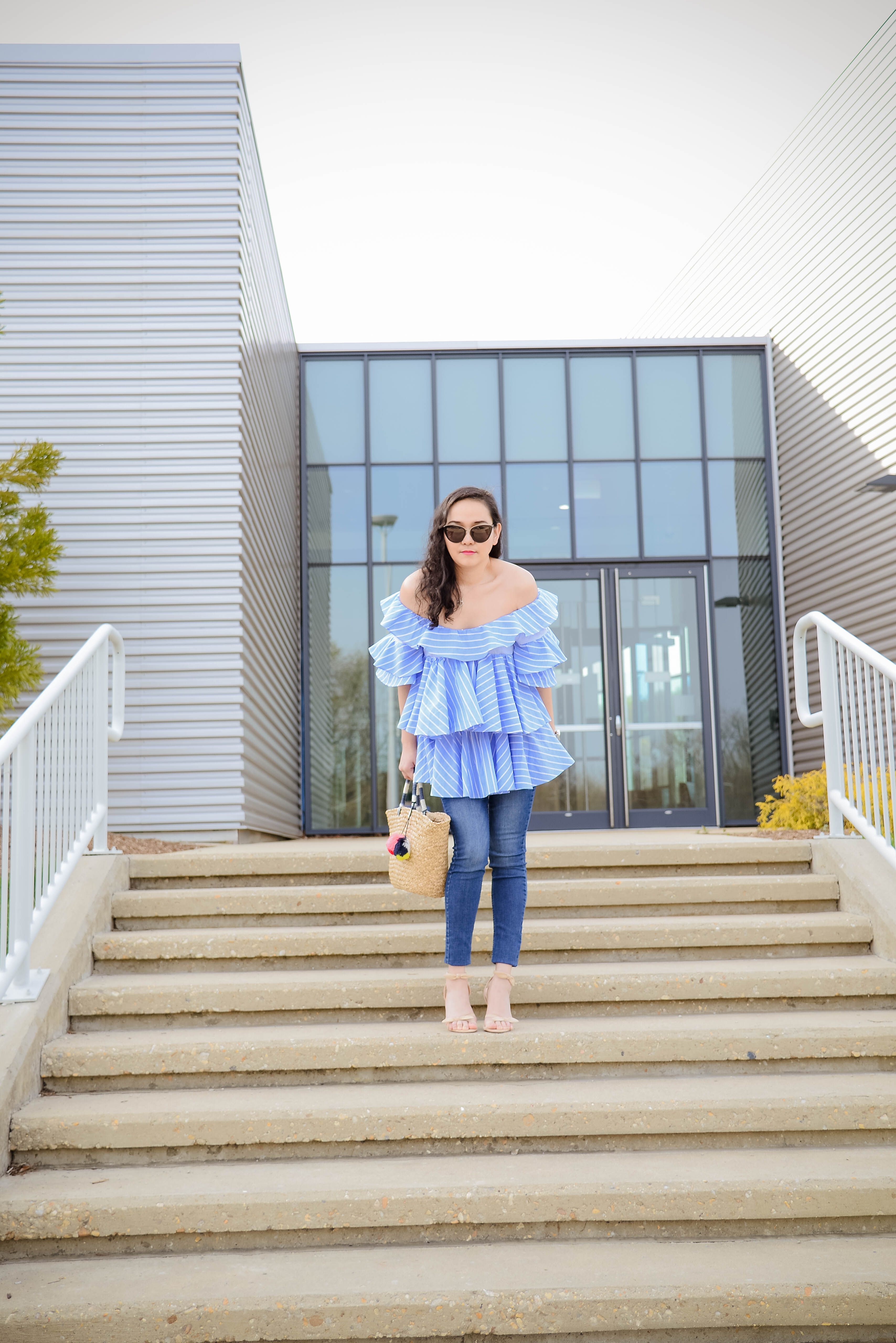 Chic Casual: Tiered Ruffle Striped Top