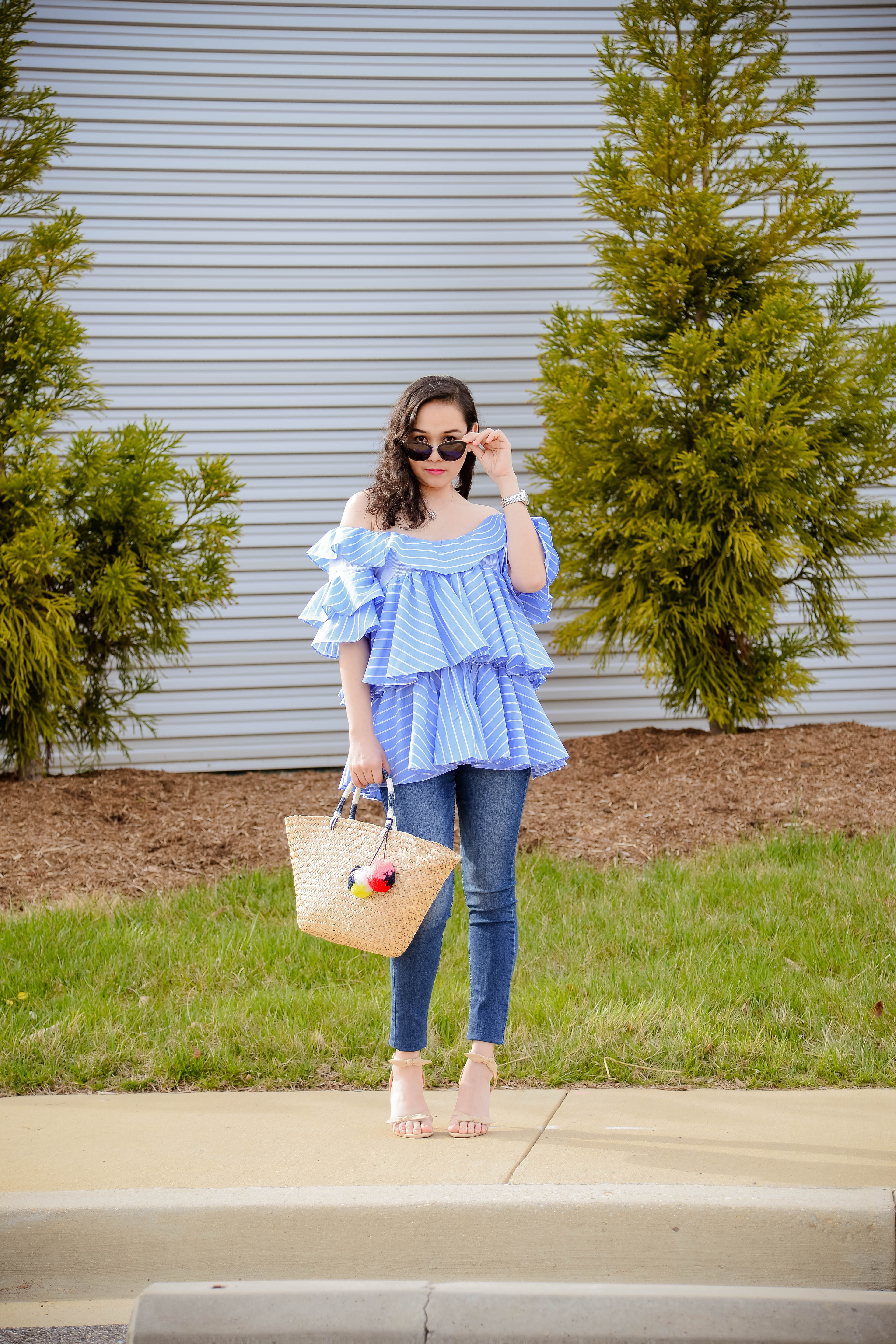 Chic Casual: Tiered Ruffle Striped Top