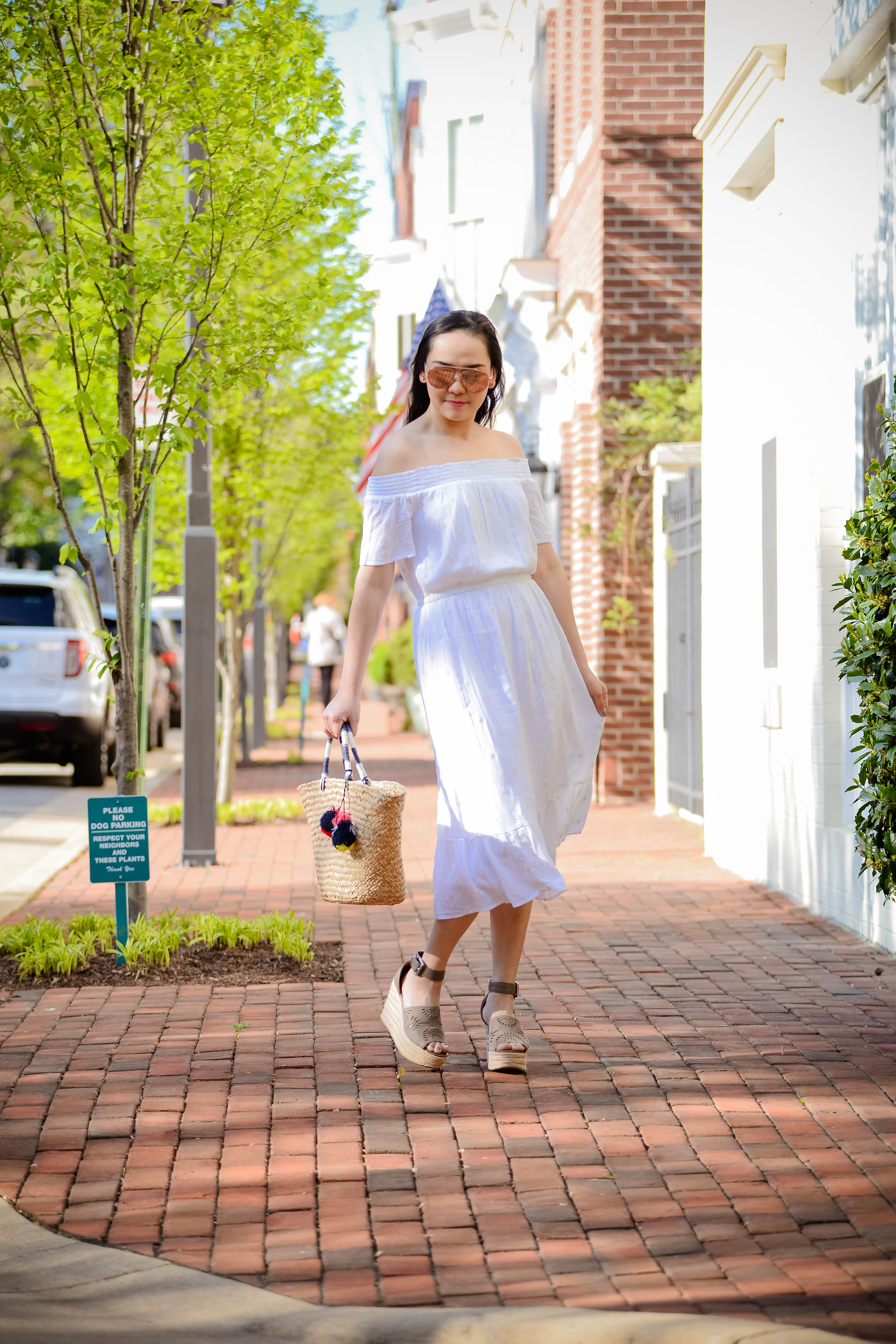 Spring Vibes with White Midi Dress 