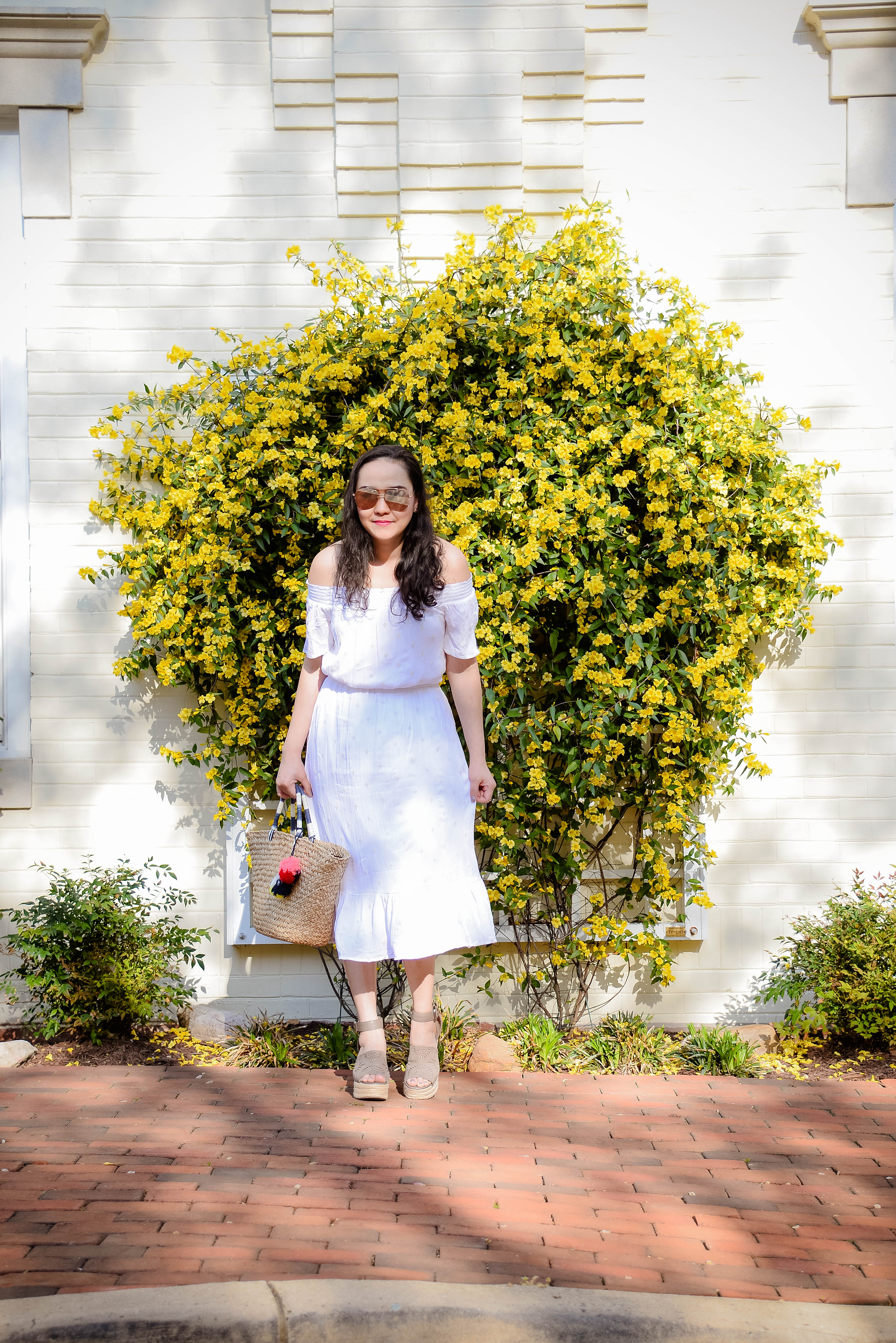 Spring Vibes with White Midi Dress 
