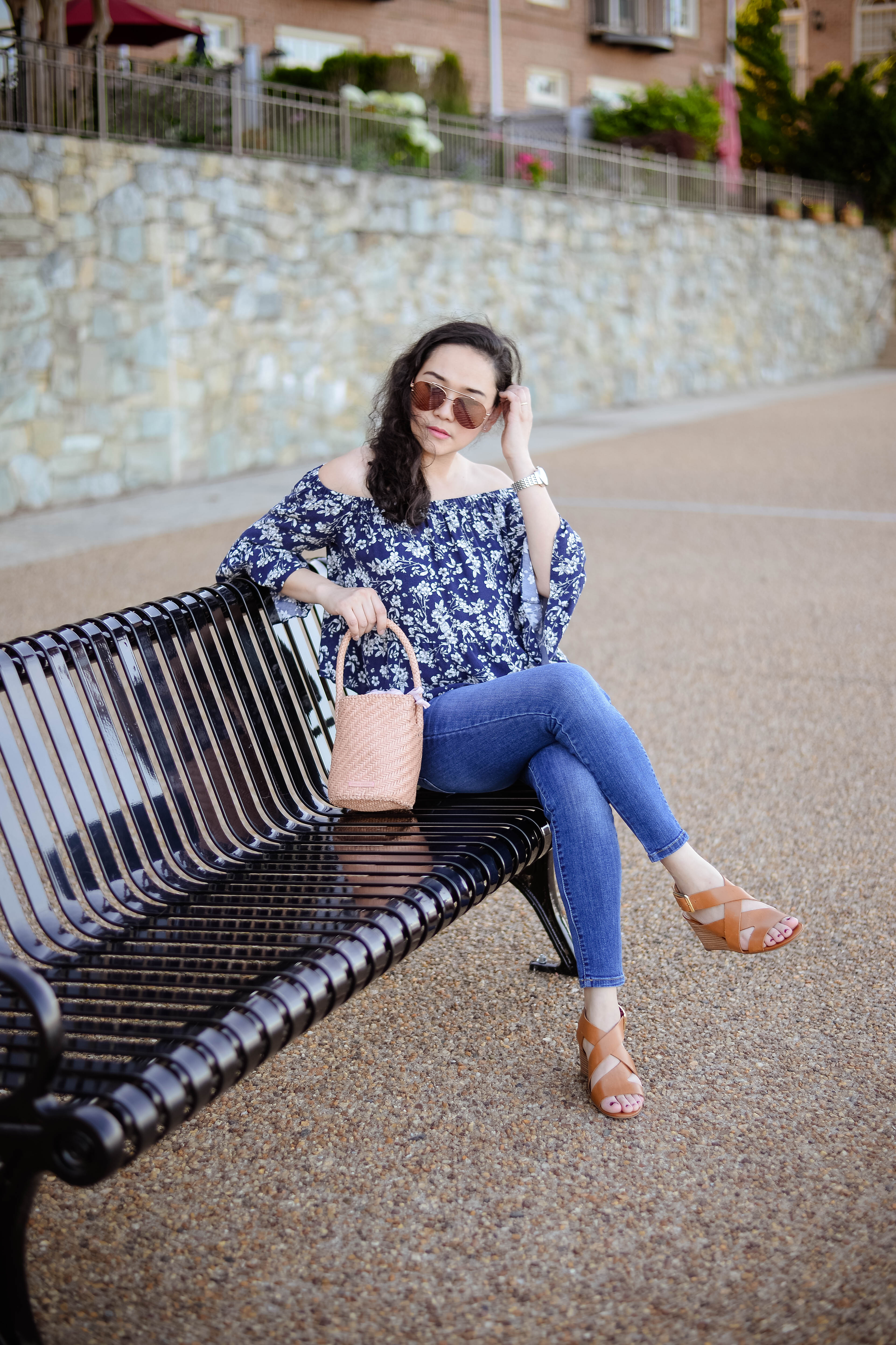 Today's Style Diaries: Floral Off Shoulder Top and Jeans