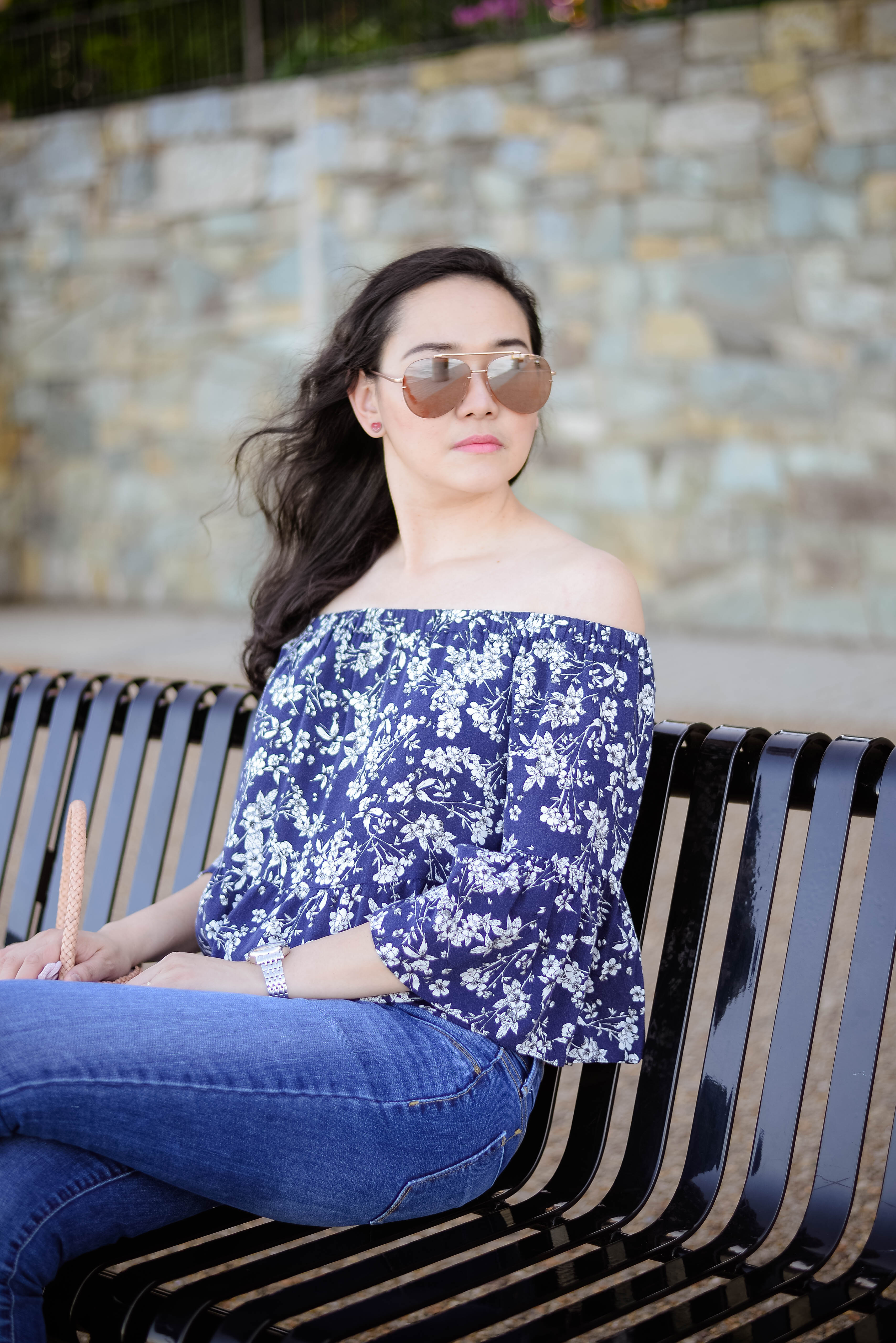 Today's Style Diaries: Floral Off Shoulder Top and Jeans