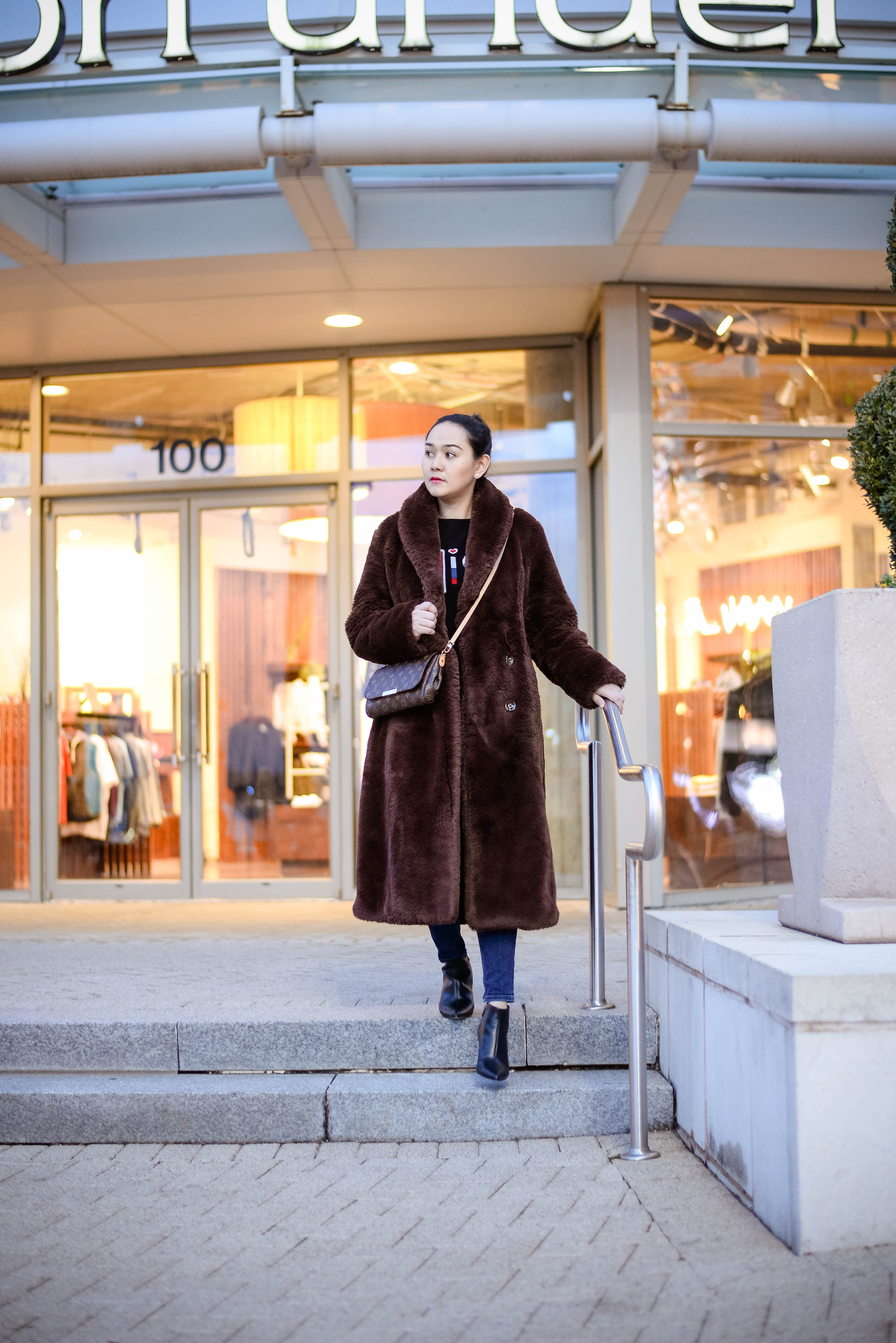 Winter Cold Ready in my Long Teddy Bear Coat