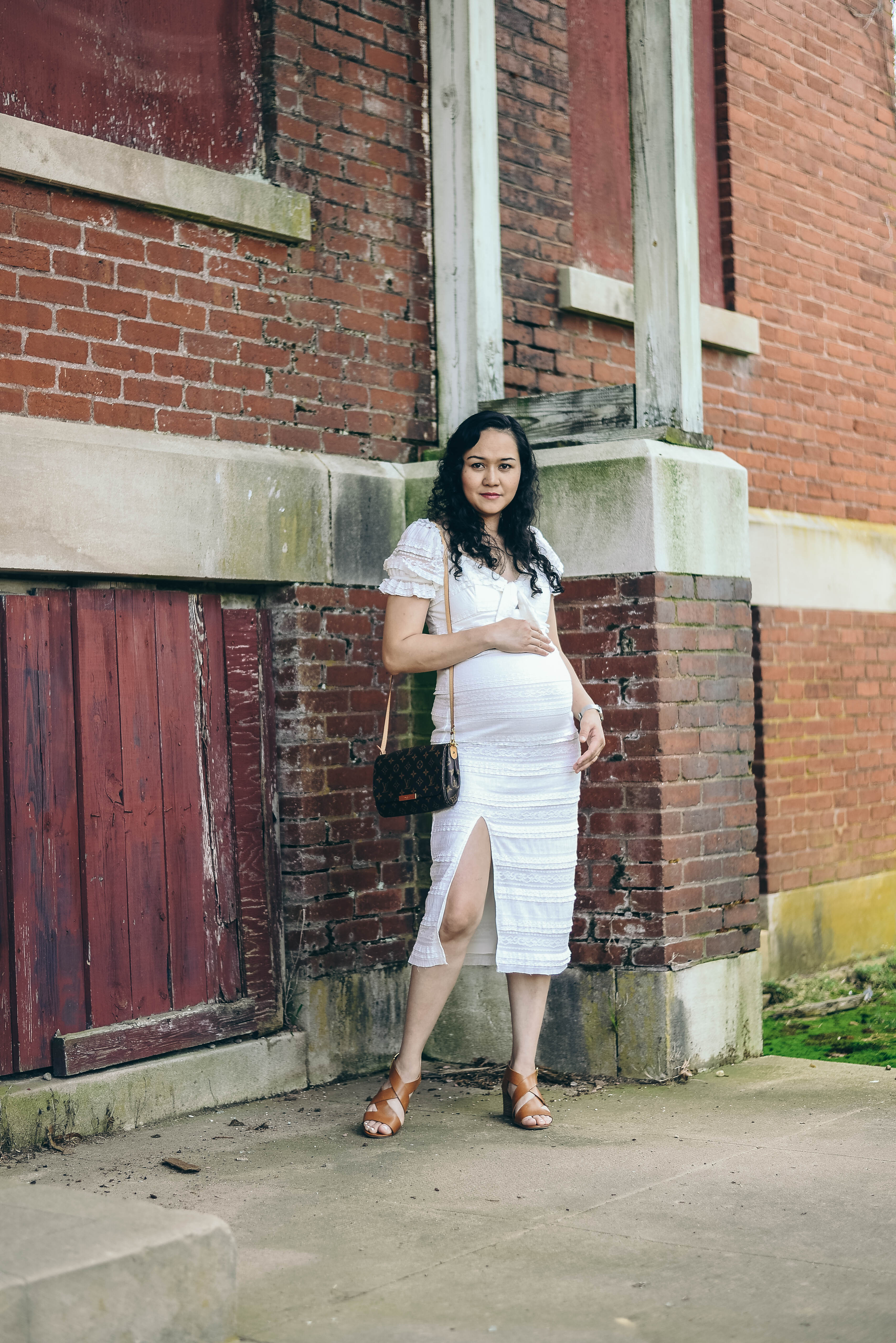 Stylish Maternity White Dress